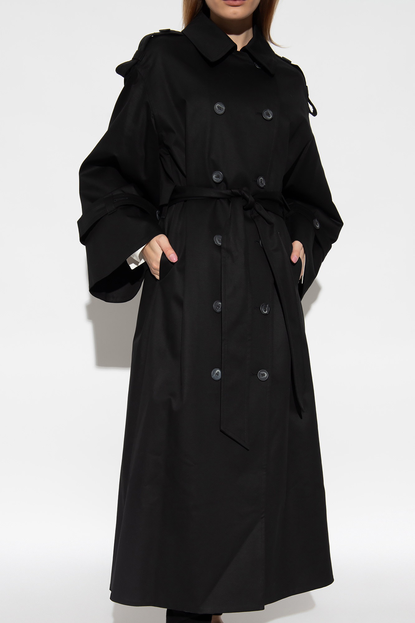 【関税込み】By Malene Birger ベージュ Finnley マフラー Black 'Alanis' oversize trench coat By Malene Birger